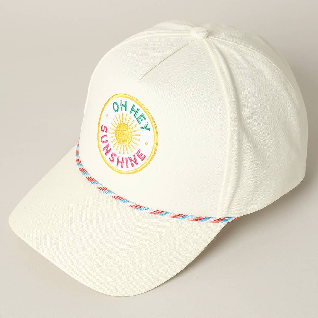 Oh Hey Sunshine Embroidery Patch Trucker Hat