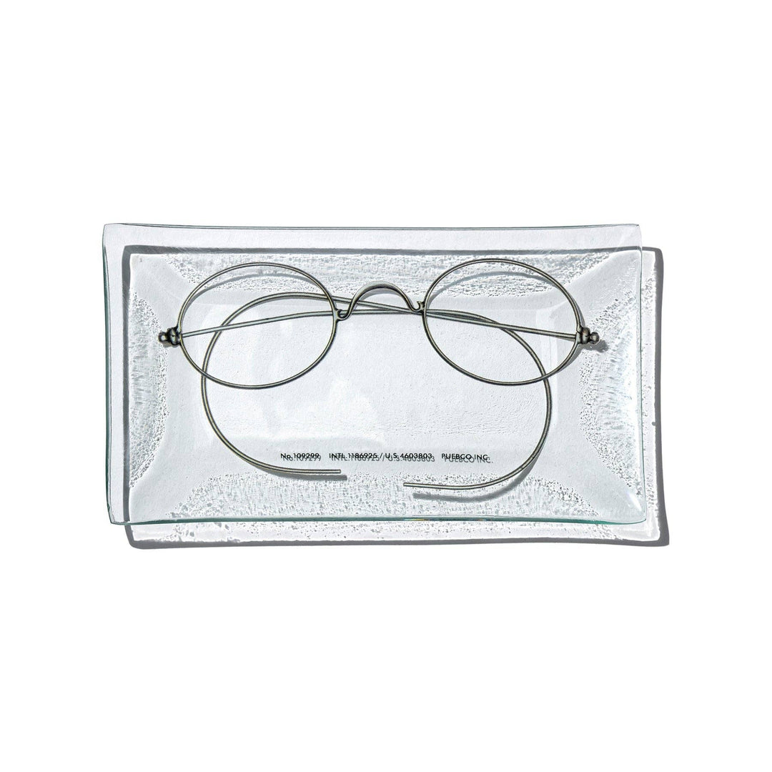 Glasses Skeleton Printed Glass Tray