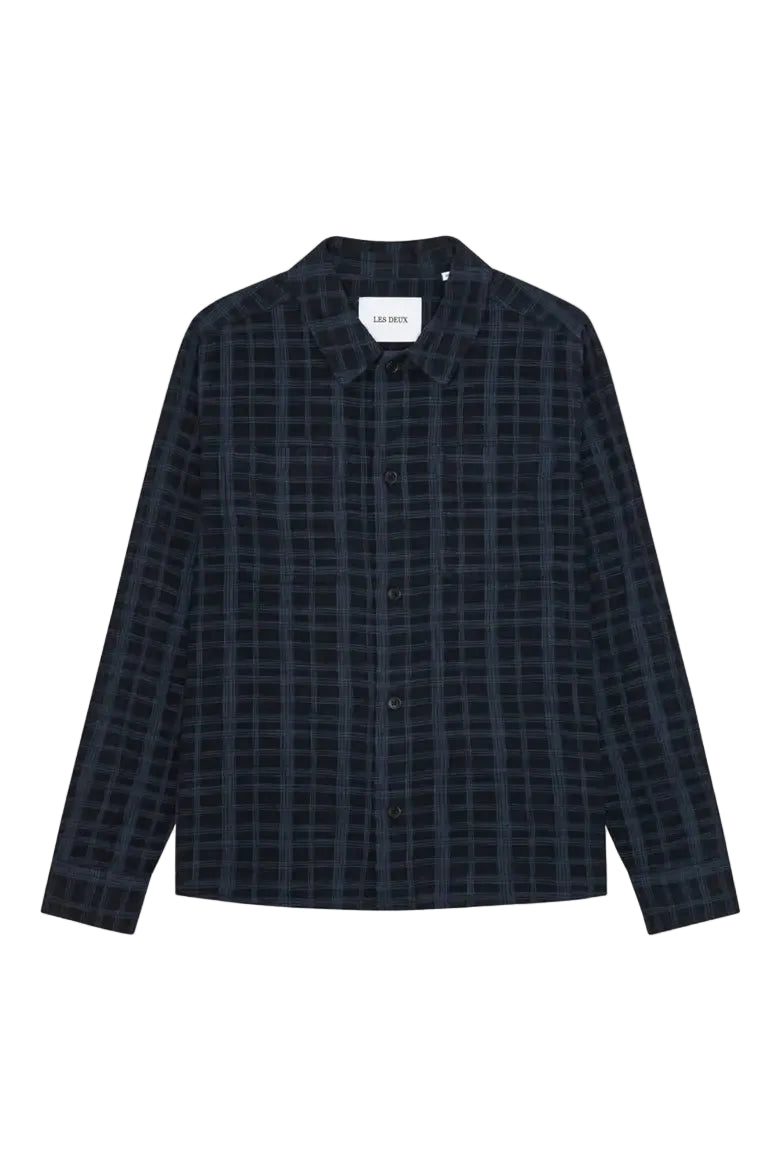 Textured Slub Overshirt | Dark Blue Night