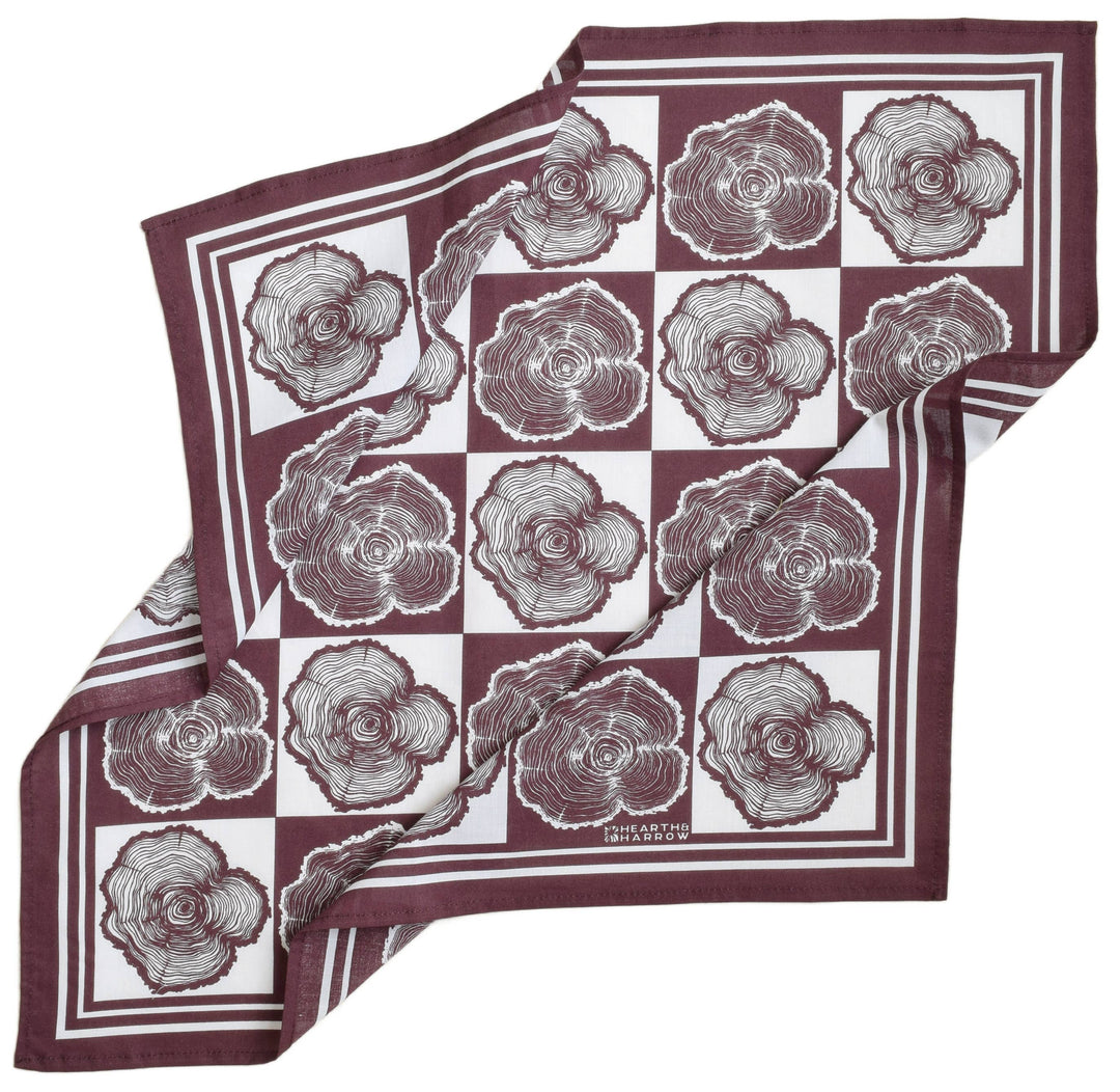 Tree Ring Bandana | Burgundy