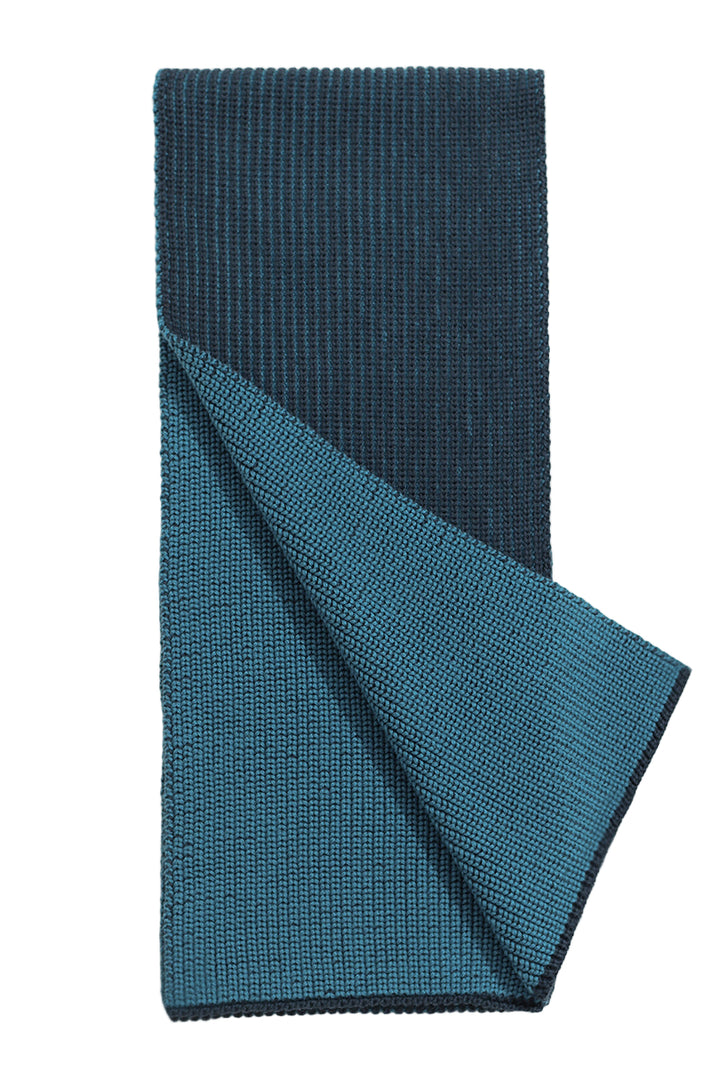Ribbed Knit Scarf | Navy & Blue