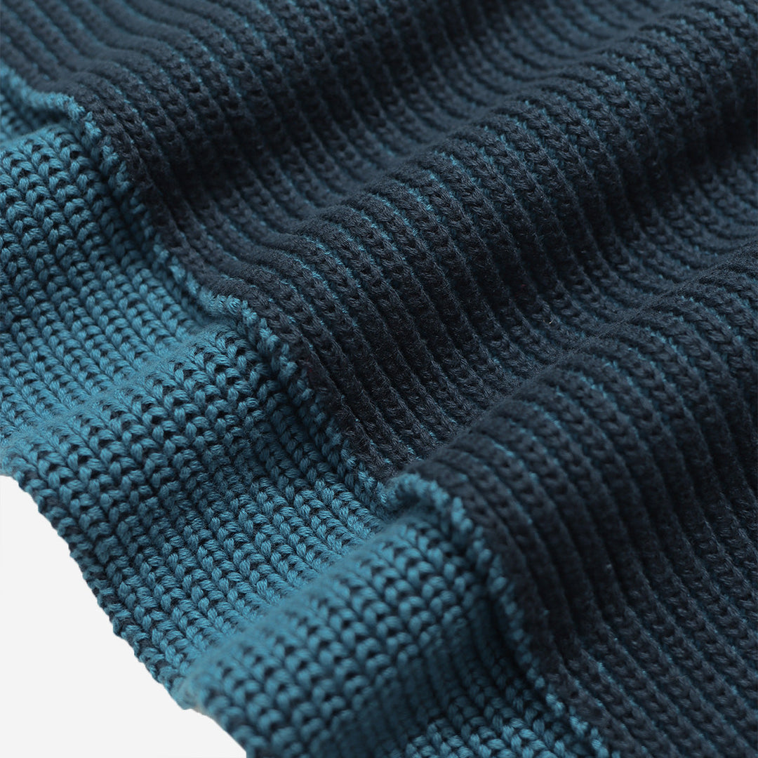 Ribbed Knit Scarf | Navy & Blue
