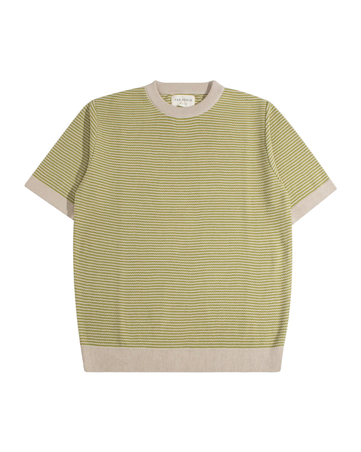 Newport Knitted Top | Sand/Green Stripe