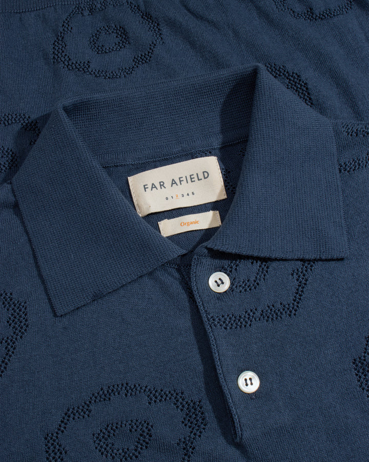 Belser Knitted Polo | Geo Flowers