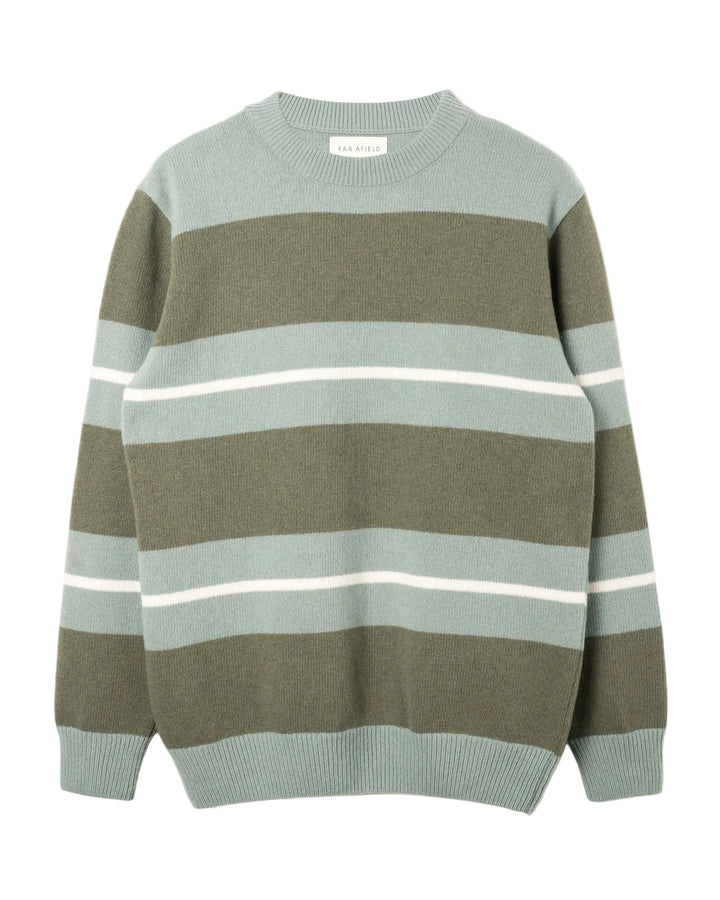 Combin Striped Knit | Aqua Blue & Green