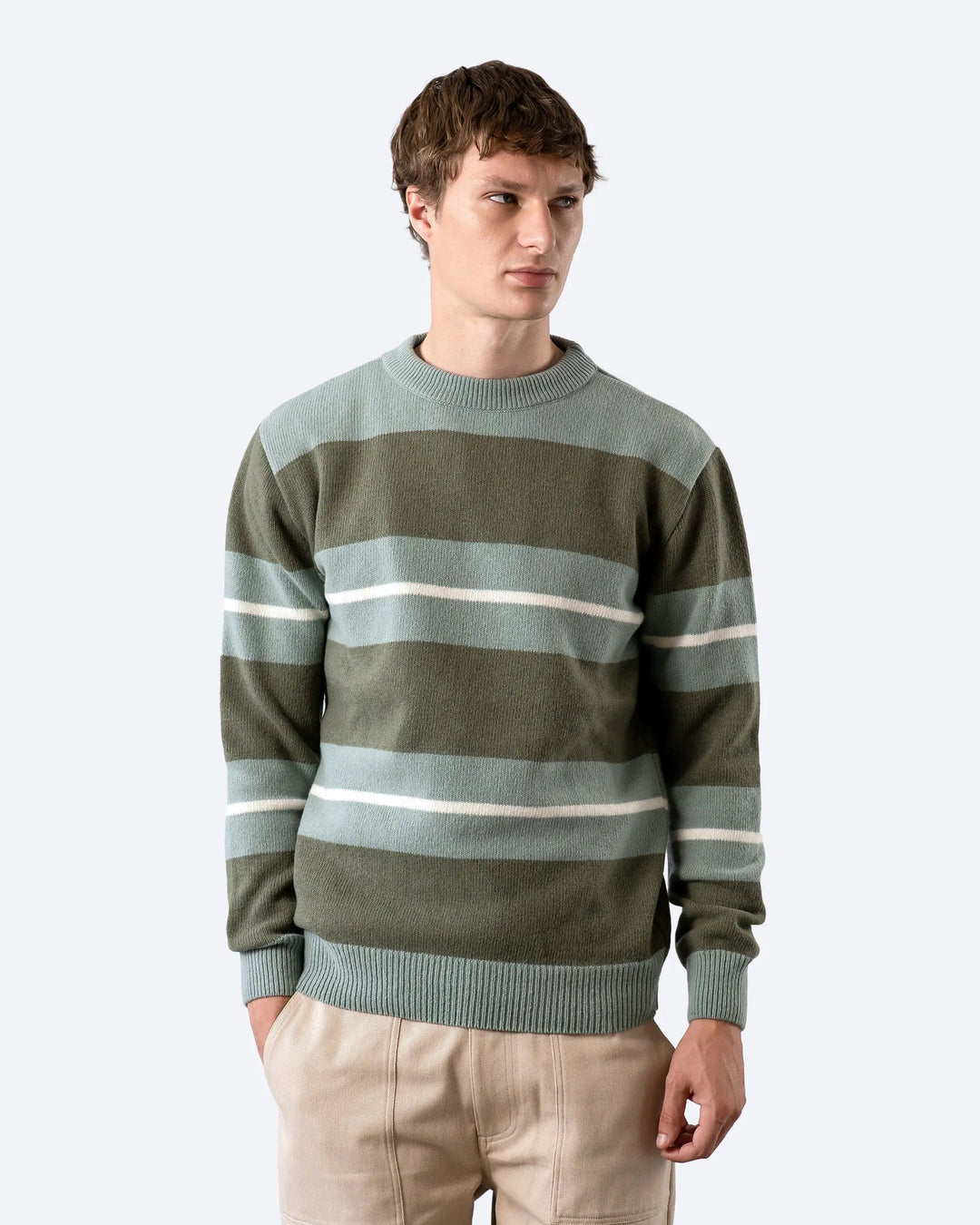 Combin Striped Knit | Aqua Blue & Green