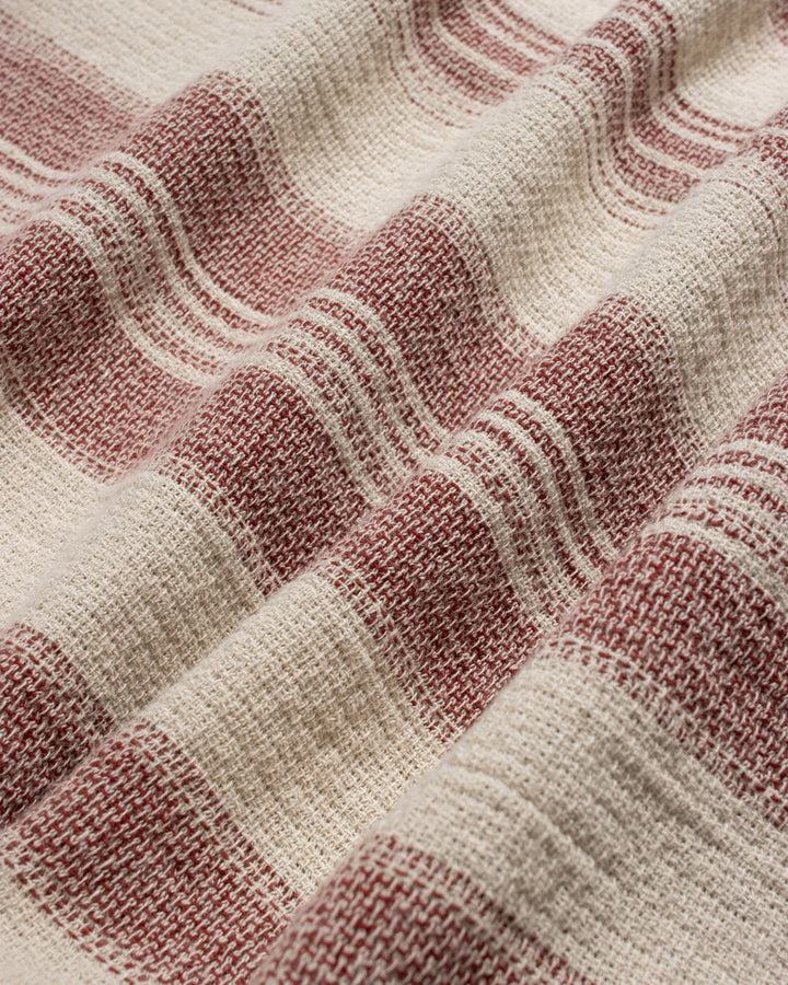 Selleck Dobby Stripe Shirt | Sand & Red