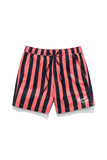 Abode Elastic Boardshort - Pink/Black Stripe