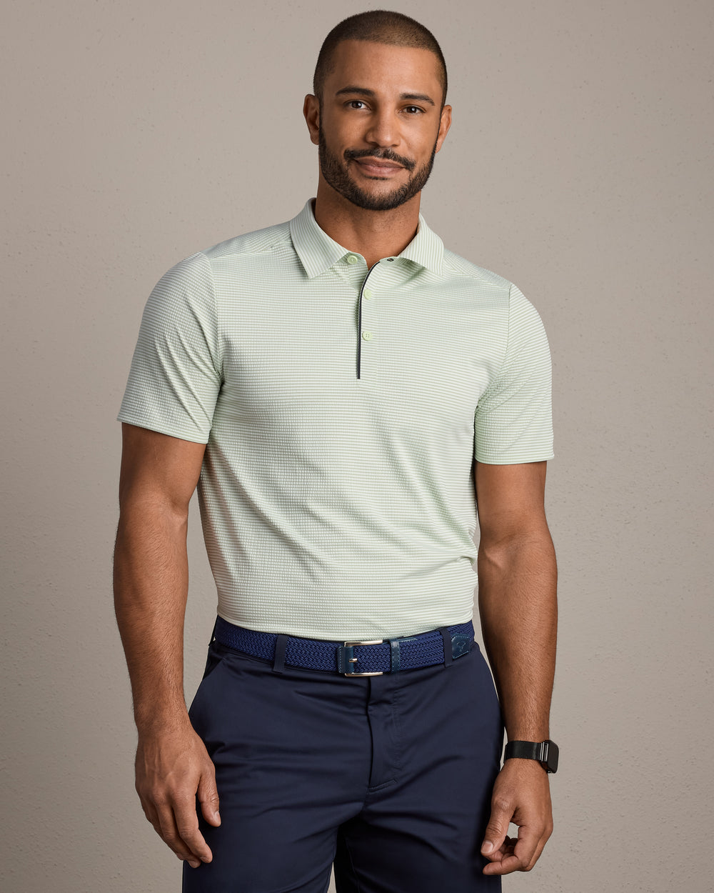 Approach Tech Polo | Cool Mint Seersucker