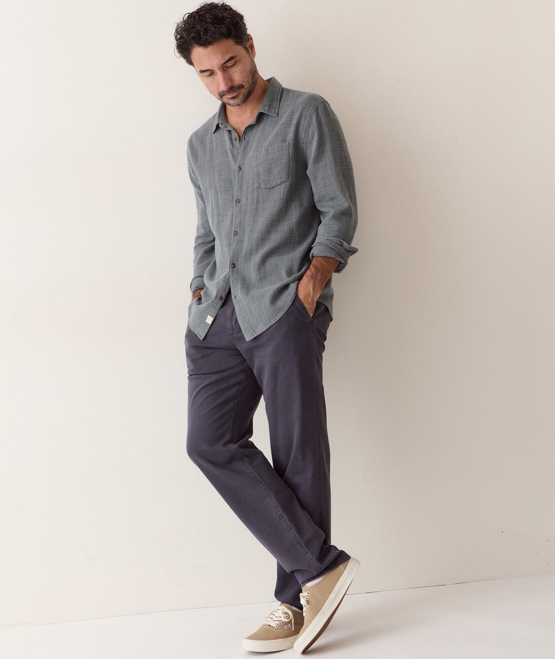 Classic Stretch Selvage Shirt | Balsam Mini Stripe