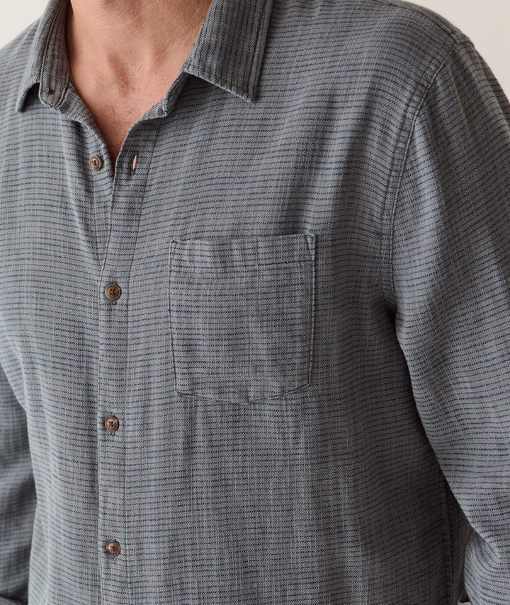 Classic Stretch Selvage Shirt | Balsam Mini Stripe