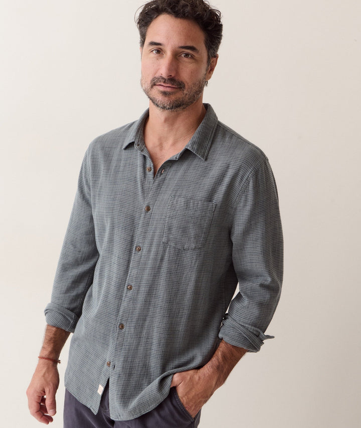 Classic Stretch Selvage Shirt | Balsam Mini Stripe
