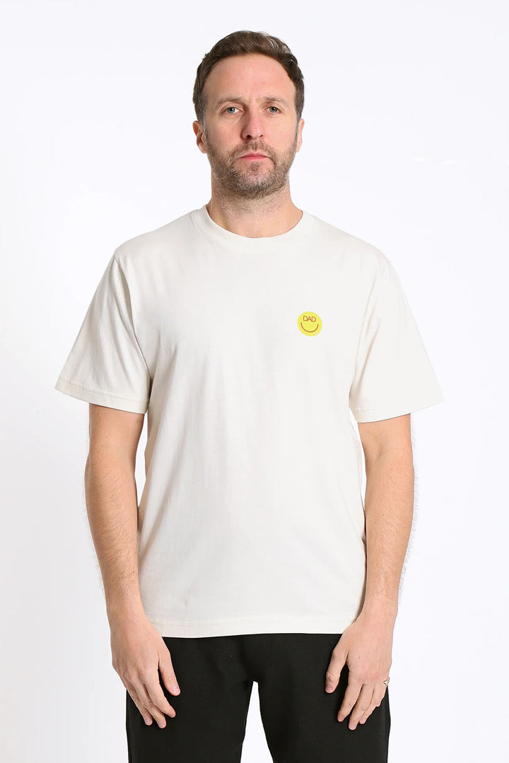 Basic T-Shirt, Smiley Dad - White