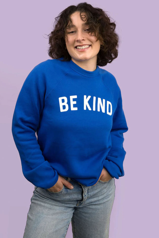 Be Kind Fleece Sweatshirt - Cobalt Blue