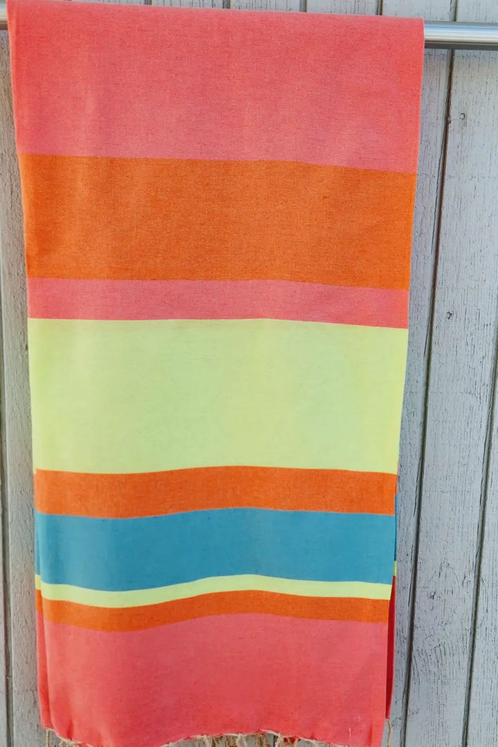 Beach Blanket, XL - Neon Pink/ Orange