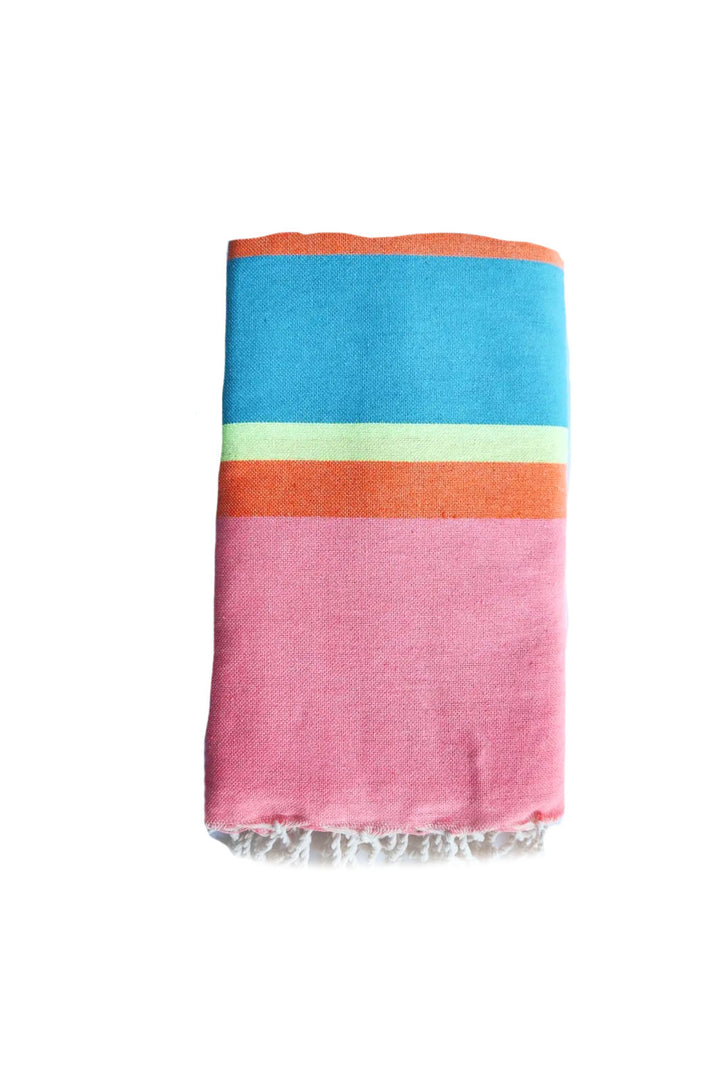 Beach Blanket, XL - Neon Pink/ Orange