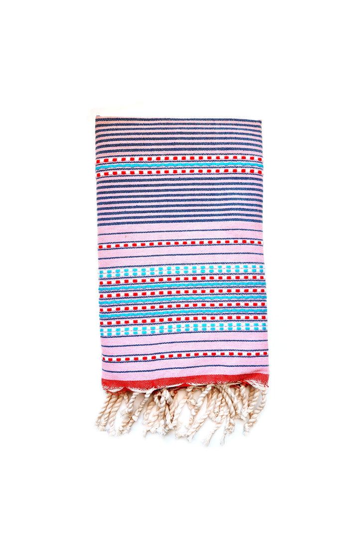 Beach Towel Sarong - Bubble Gum/ Red