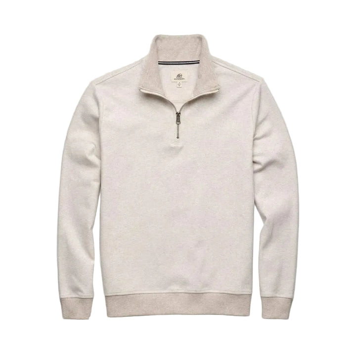 Bobby Micro Stripe 1/4 Zip Pullover | Taupe Heather
