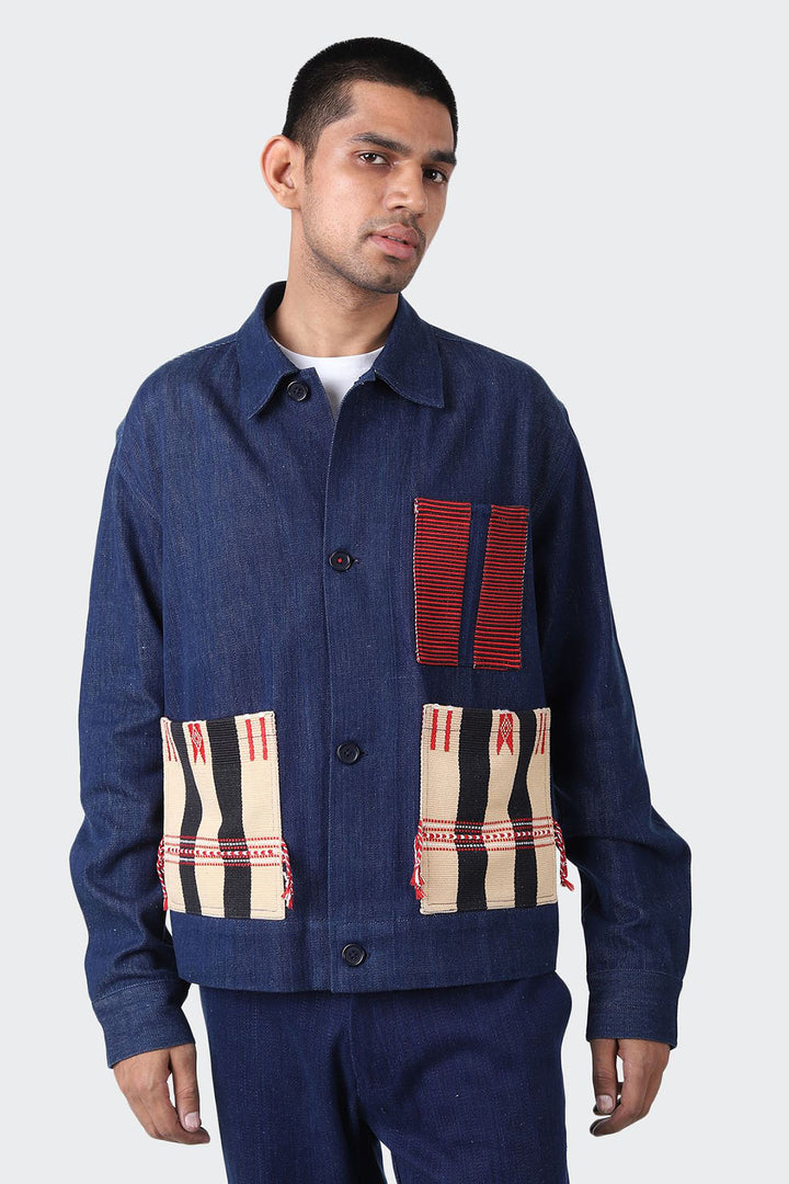 Bodhi Jacket - Handwoven Indigo Denim