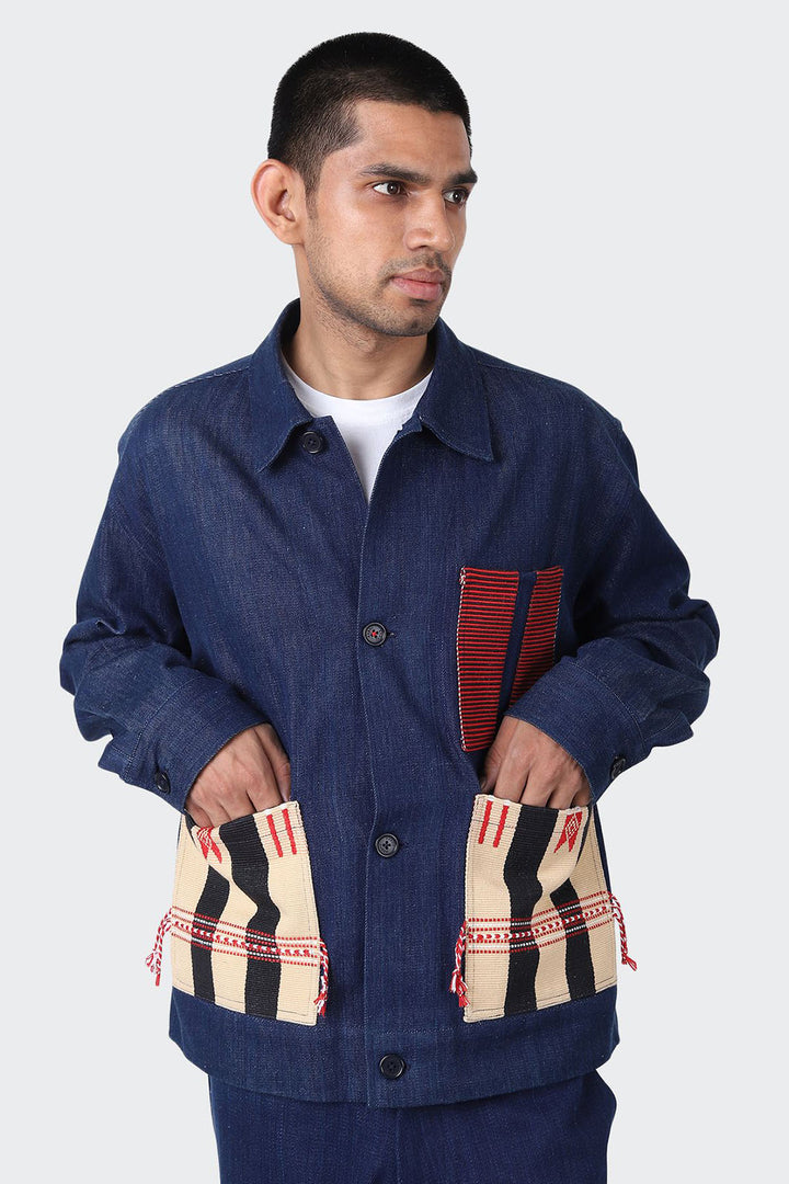 Bodhi Jacket - Handwoven Indigo Denim