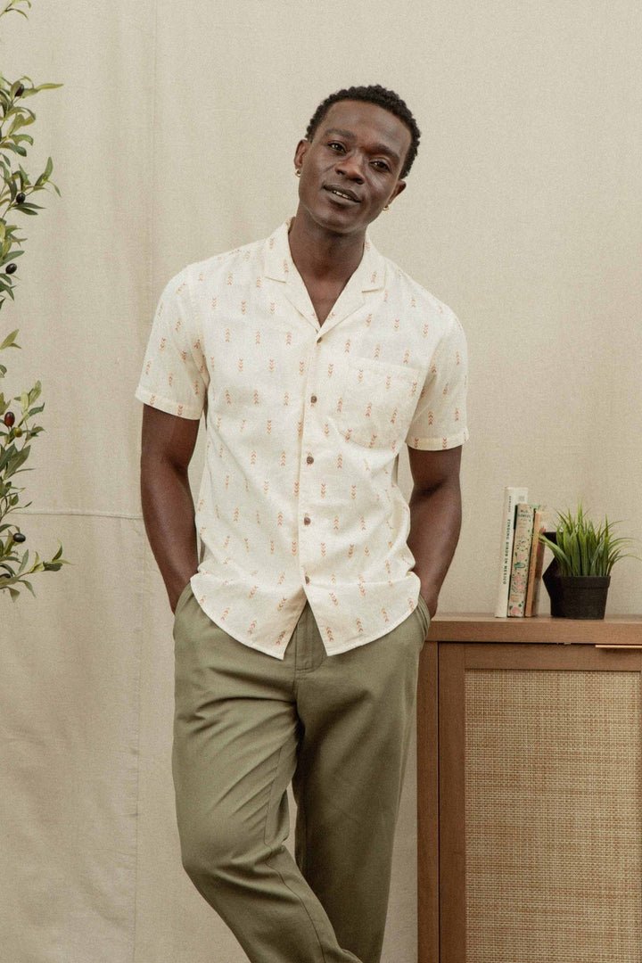 Collins Slim Shirt | Dune Chevron
