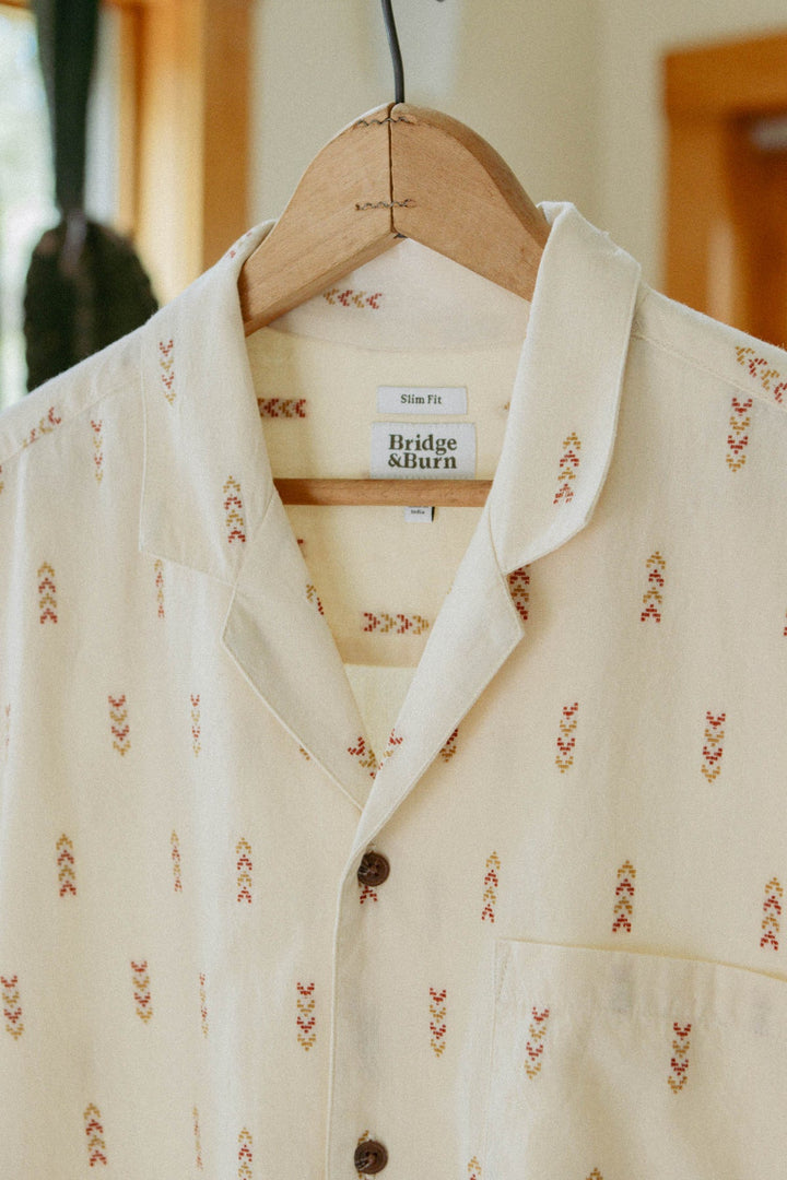Collins Slim Shirt | Dune Chevron