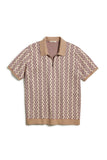 Bryson Zip Sweater Polo - Warm Geo Print