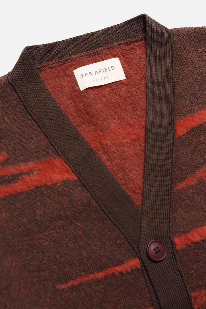 Buckley Cardigan - Slate Brown/ Burnt Orange