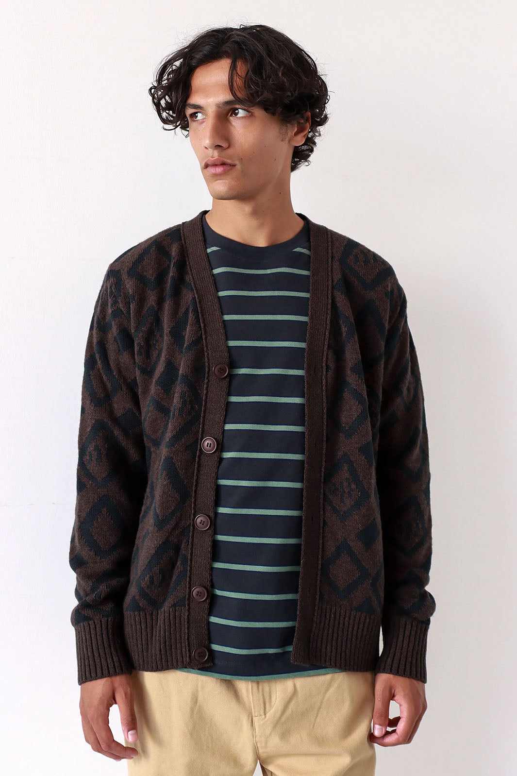 Buckley Cardigan - Slate Brown/Meteorite Black