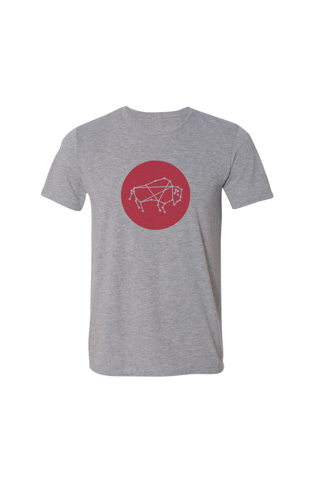Buffalo Constellation Circle T-Shirt - Gray/Red