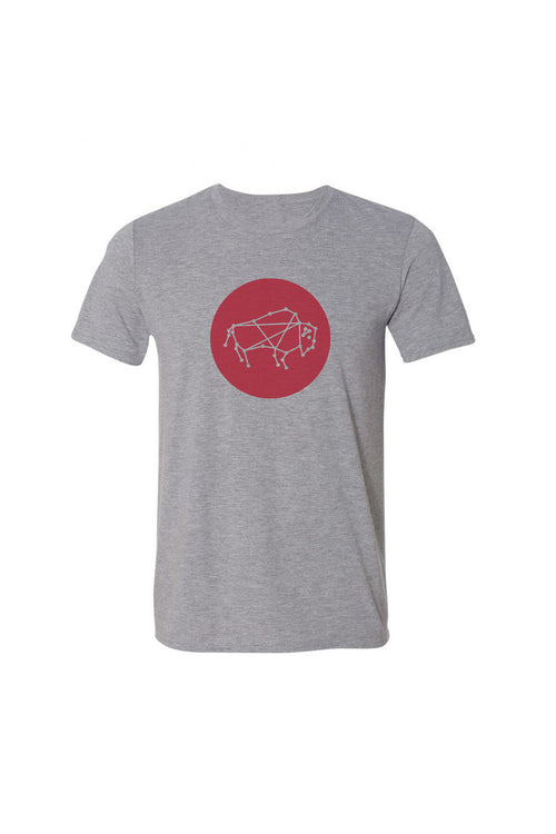 Buffalo Constellation Circle Tee - Gray/Red