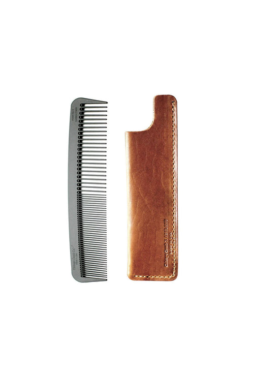 Carbon Fiber Comb & Horween Leather Sheath
