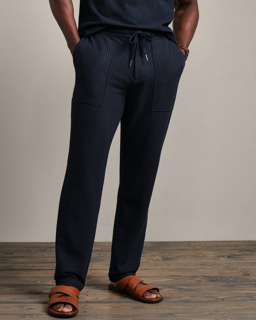 Casual Seersucker Pant | True Navy