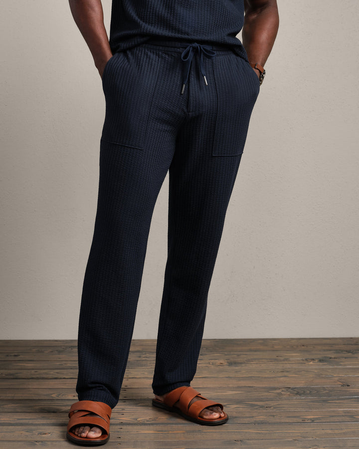 Casual Seersucker Pant | True Navy