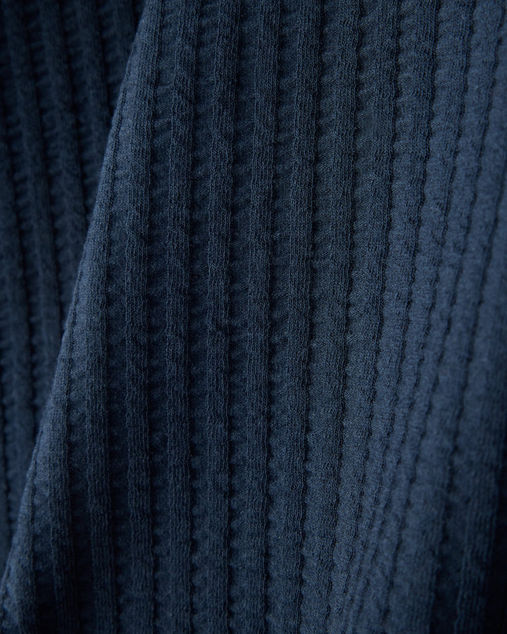 Casual Seersucker Polo | True Navy