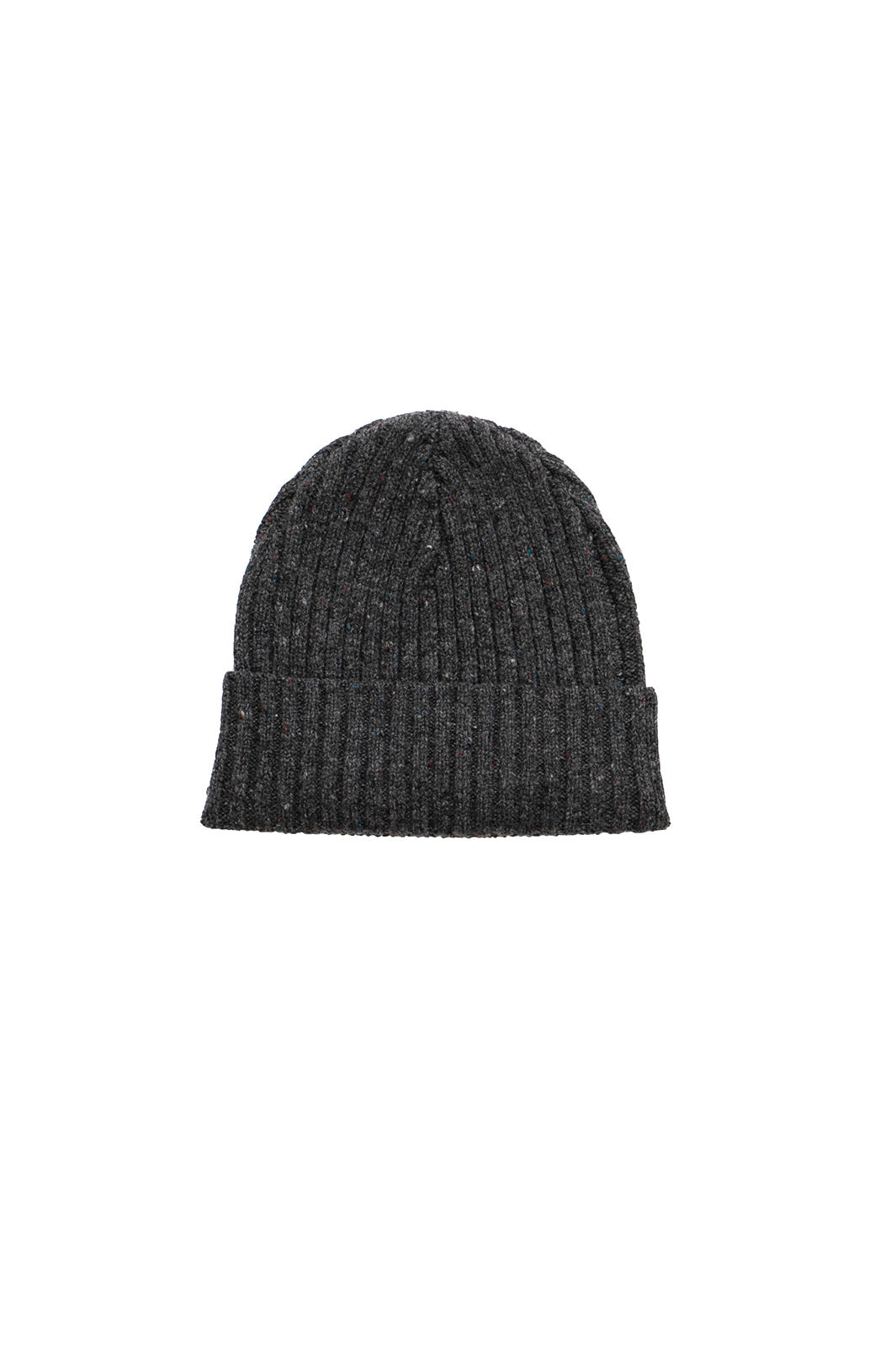 Chunky Ribbed Beanie - Charcoal Donegal