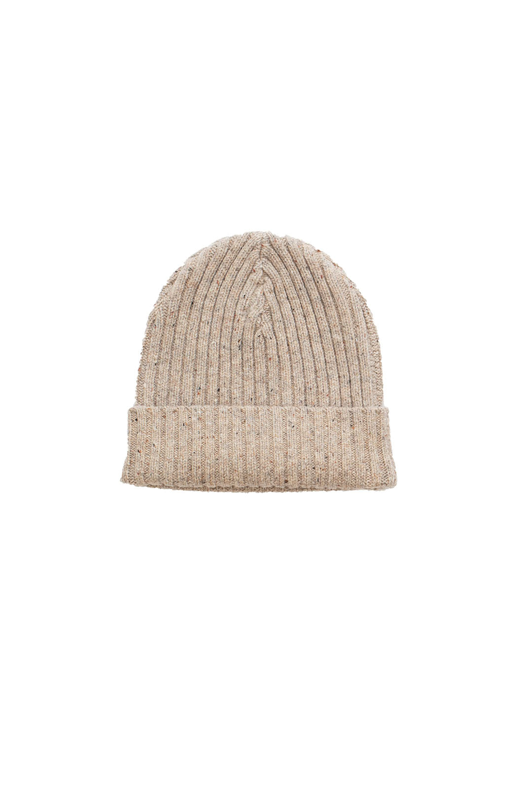 Cream and speckled chunky ribbed beanie 