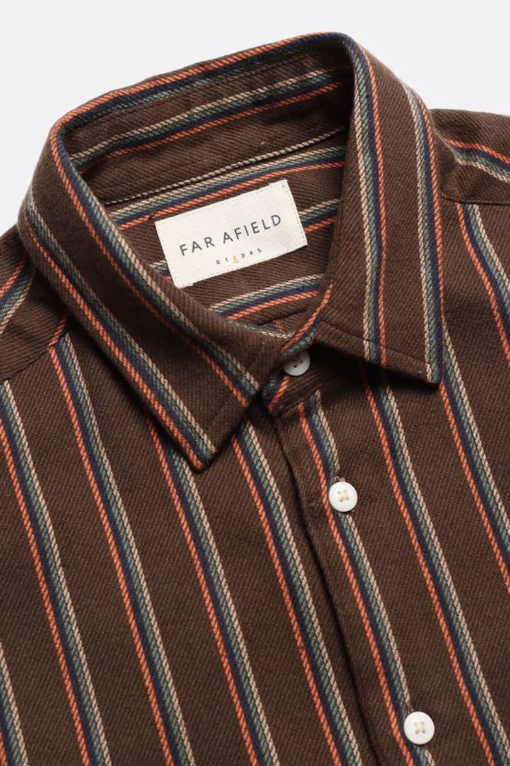 Classic Button-Up Shirt - Kuki Stripe/Slate Brown