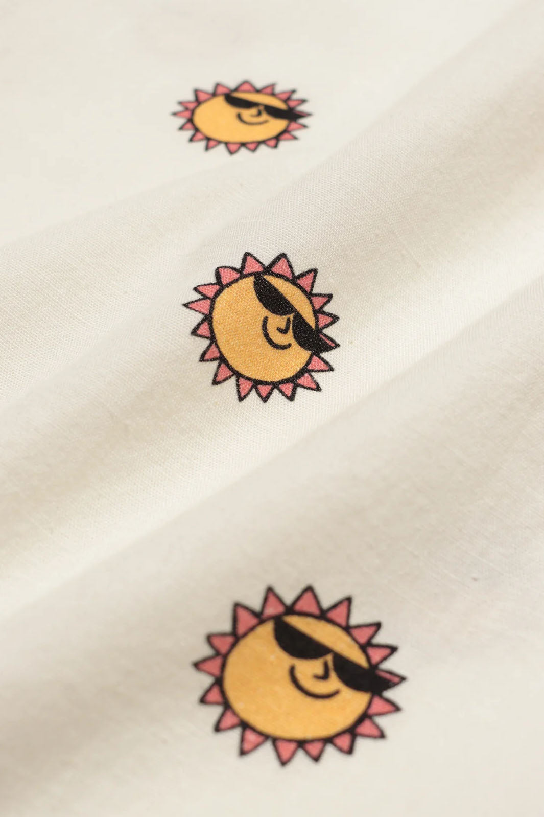 Classic Button-Up Shirt - White Sunny Print