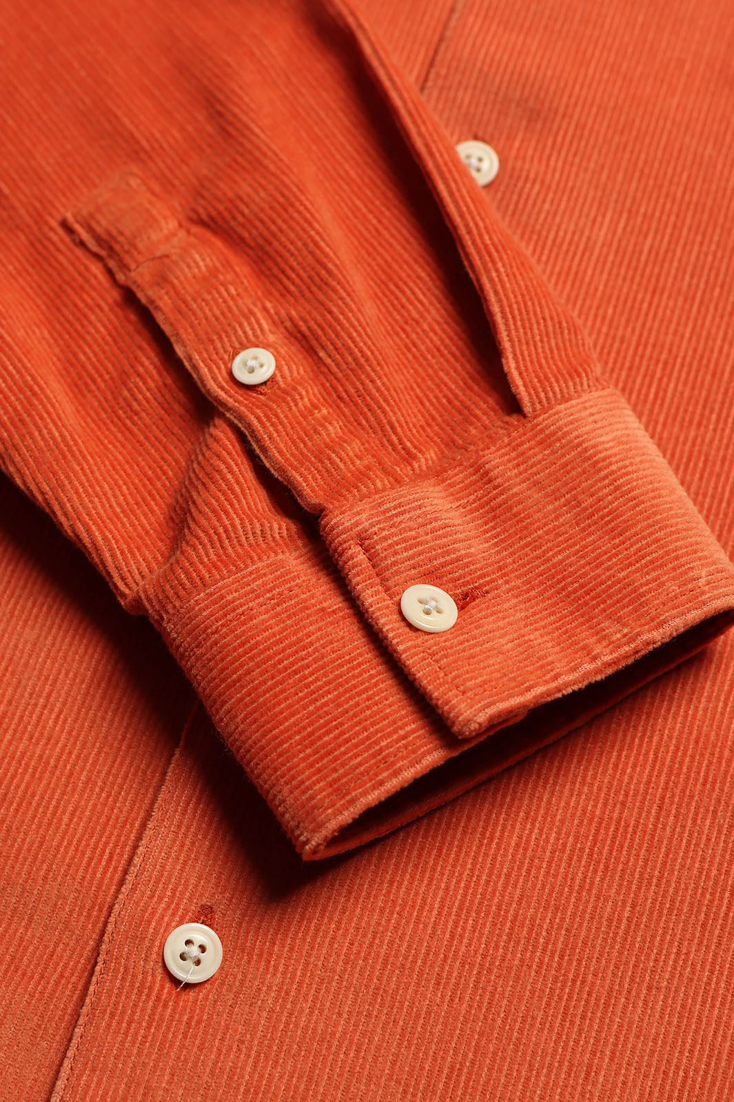 Classic Corduroy Button-Up Shirt - Burnt Orange