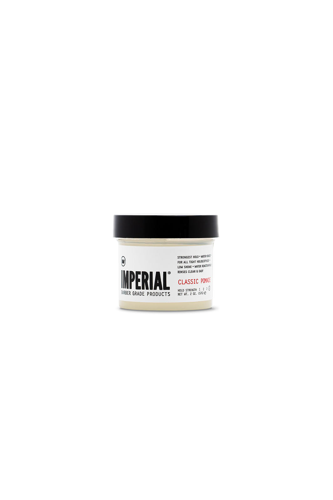 2 oz. container of Imperial Barber Grade Products Classic Pomade. Travel size hair pomade. 