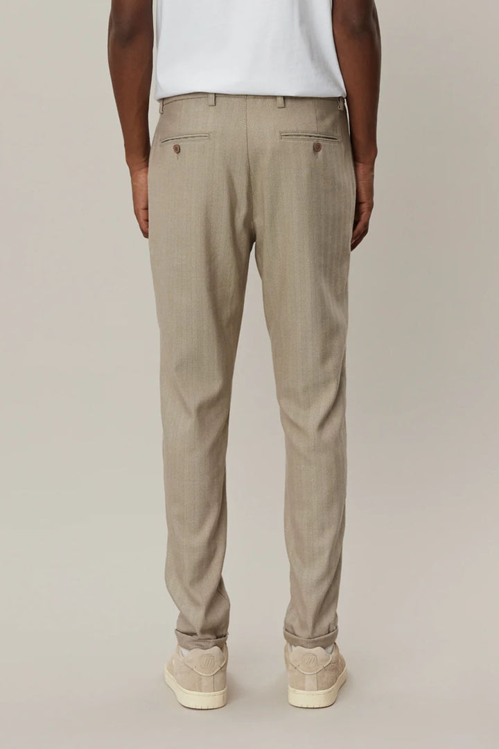 Como Herringbone Suit Pants - Walnut/Light Desert Sand