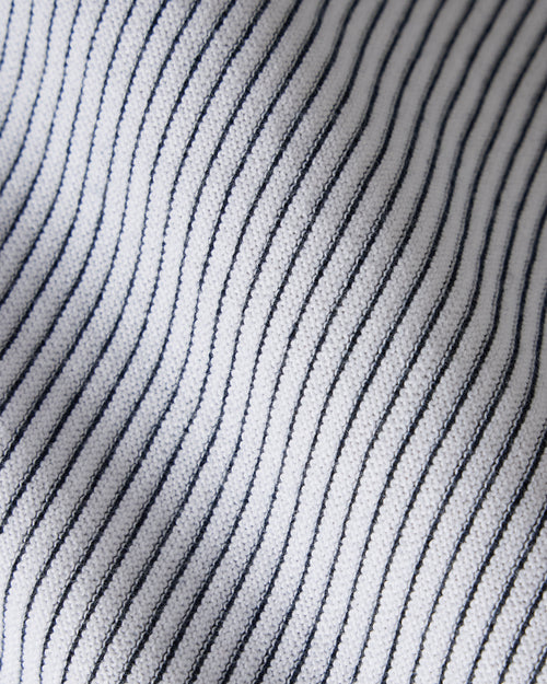 Compass Knit Tee | White/True Navy Stripe