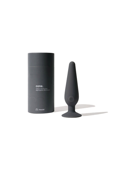 Cone Plug, Medium 3-Speed Vibrating - Charcoal