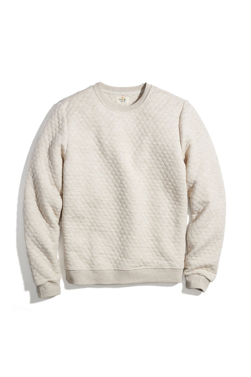 Corbet Quilted Long Sleeve Crewneck - Dark Oat Heather