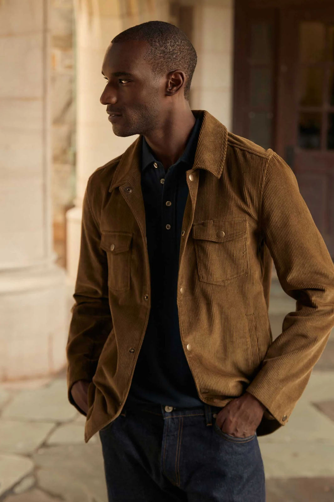 Corduroy Mo Shirt Jacket Olive Cowboys and Astronauts