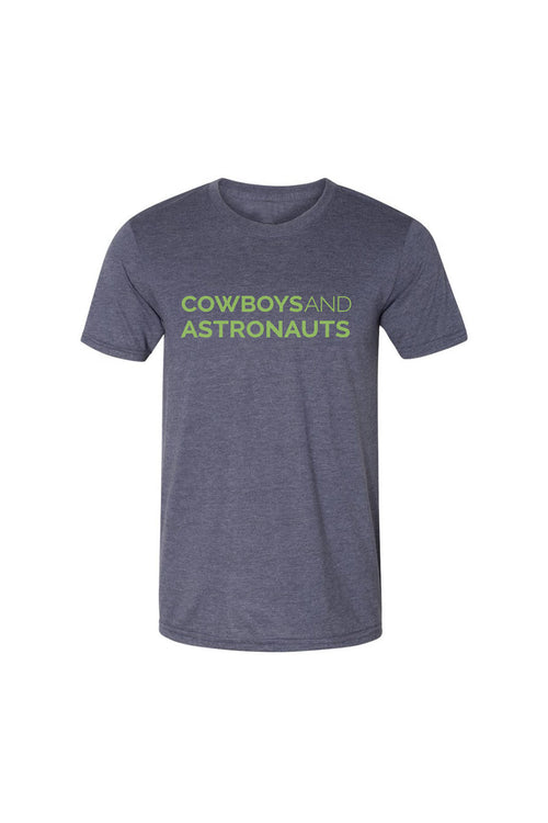Cowboys and Astronauts Tee - Navy/Lime