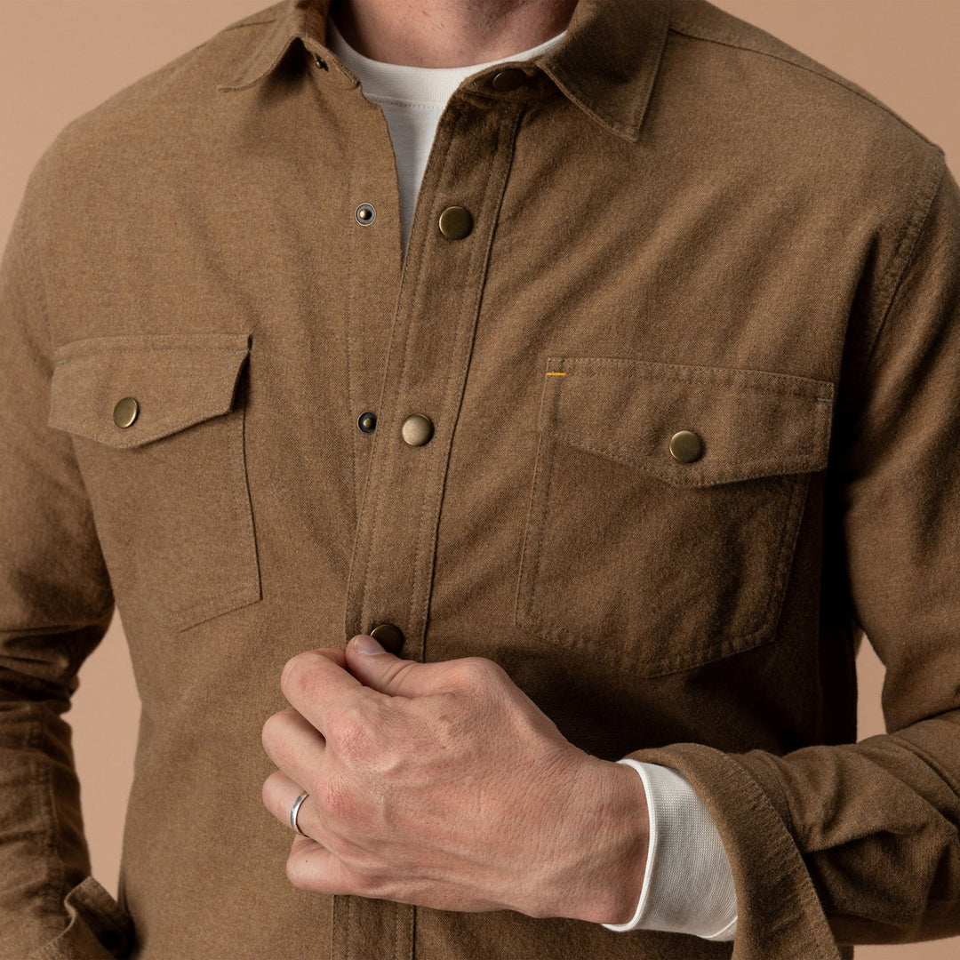 Long Sleeve Brushed Canvas Snap Shirt | Pyne Solid
