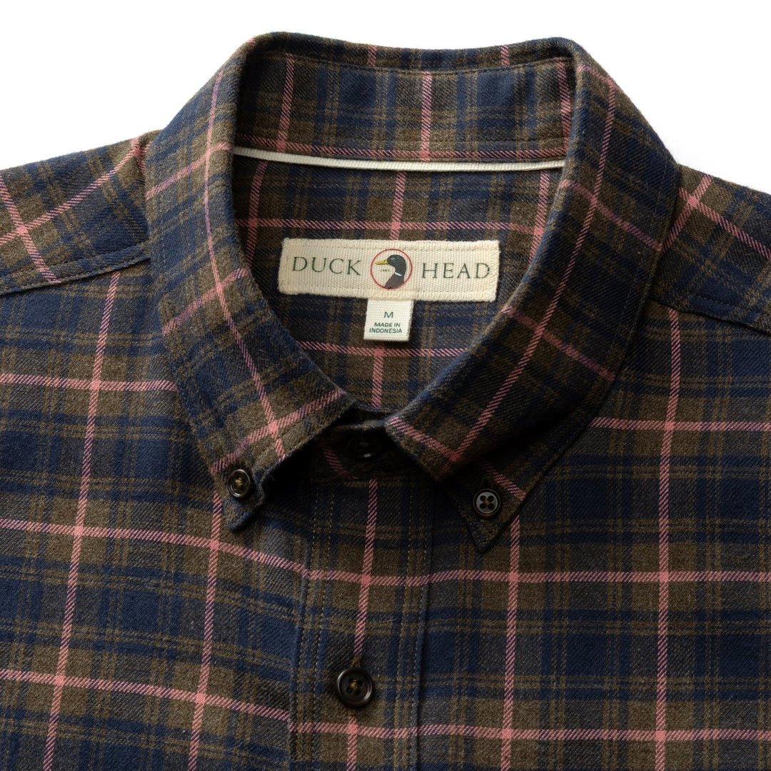 Cotton Flannel Sport Shirt | Dark Olive Heather