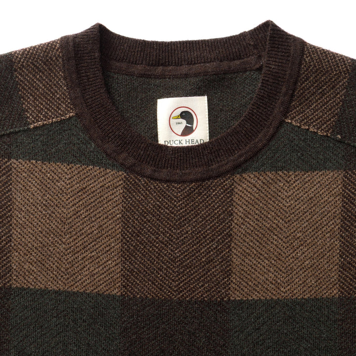 Whitefield Plaid Merino Crewneck Sweater | Chocolate Plum Heather